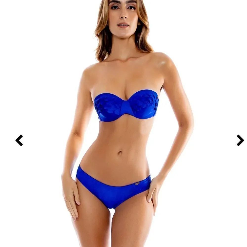 Luli Fama Blue Bandeau Bikini 2 piece